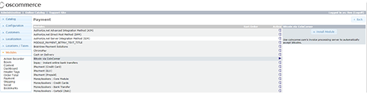 OsCommerce Module Install