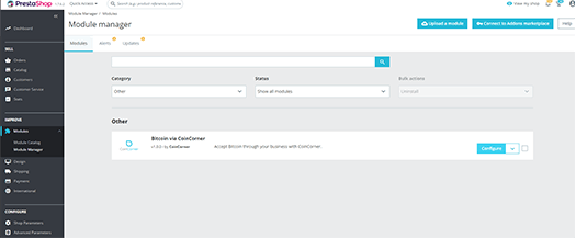 CoinCorner prestashop module